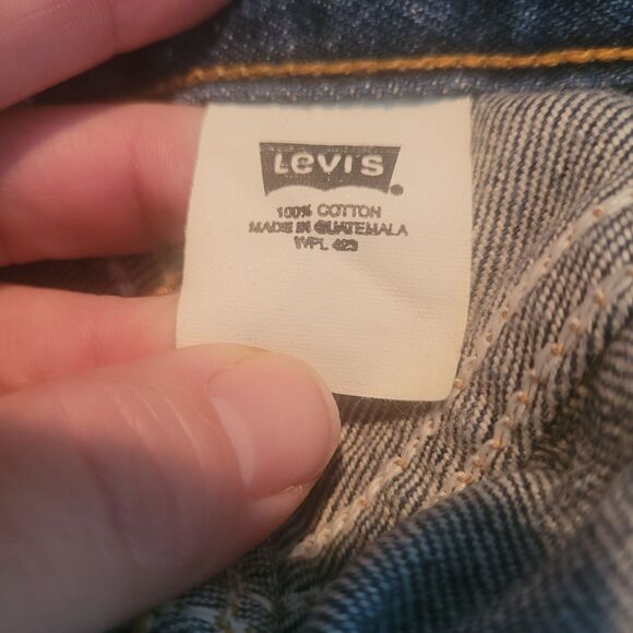 Levi's 501 Button Fly Straight Leg Jeans Men's Size 31 X 33 Blue Denim Workwear - Picture 9 of 13